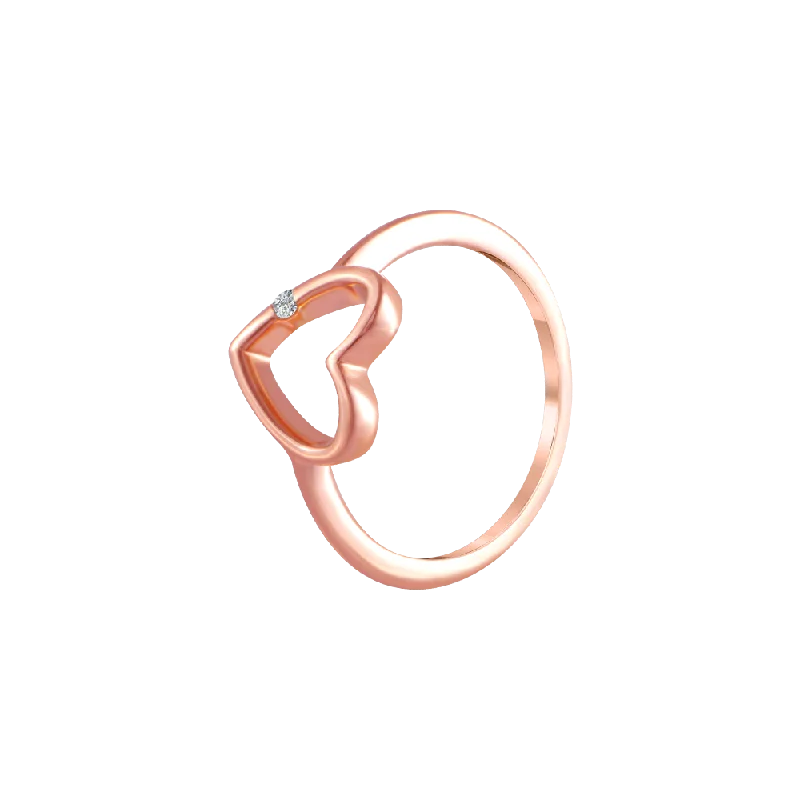 14k (585) Rose Gold And Diamond Ring For Women