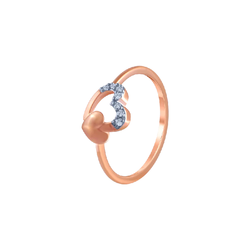 14k (585) Rose Gold And Diamond Ring For Women