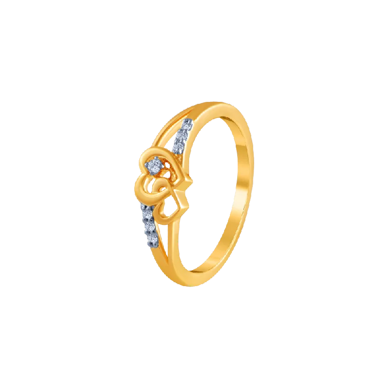 14k (585) Yellow Gold And Diamond Ring For Women