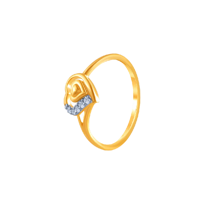 14k (585) Yellow Gold And Diamond Ring For Women