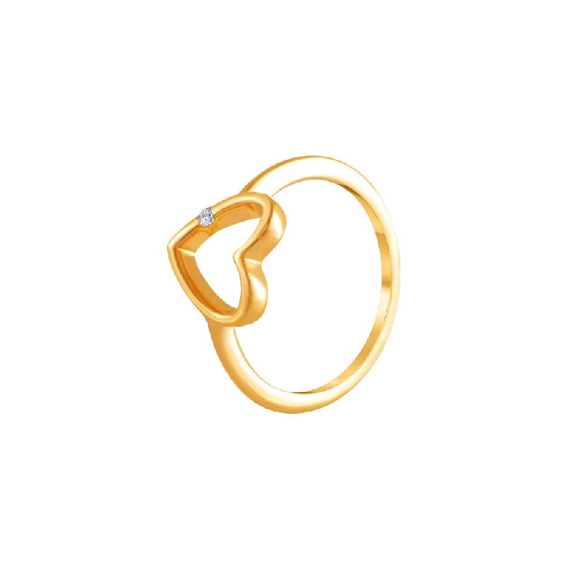 14k (585) Yellow Gold And Diamond Ring For Women