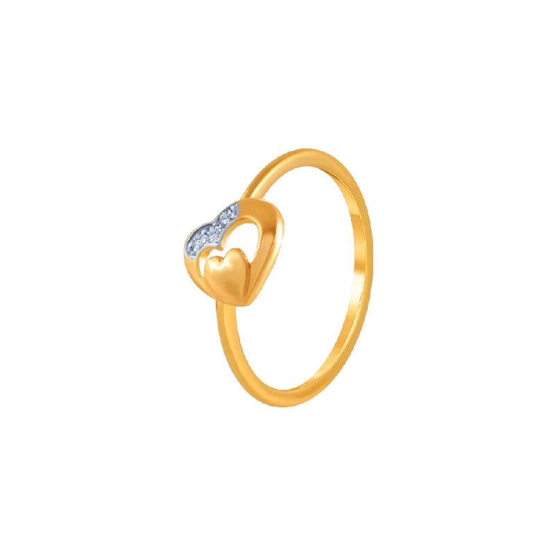 14k (585) Yellow Gold And Diamond Ring For Women