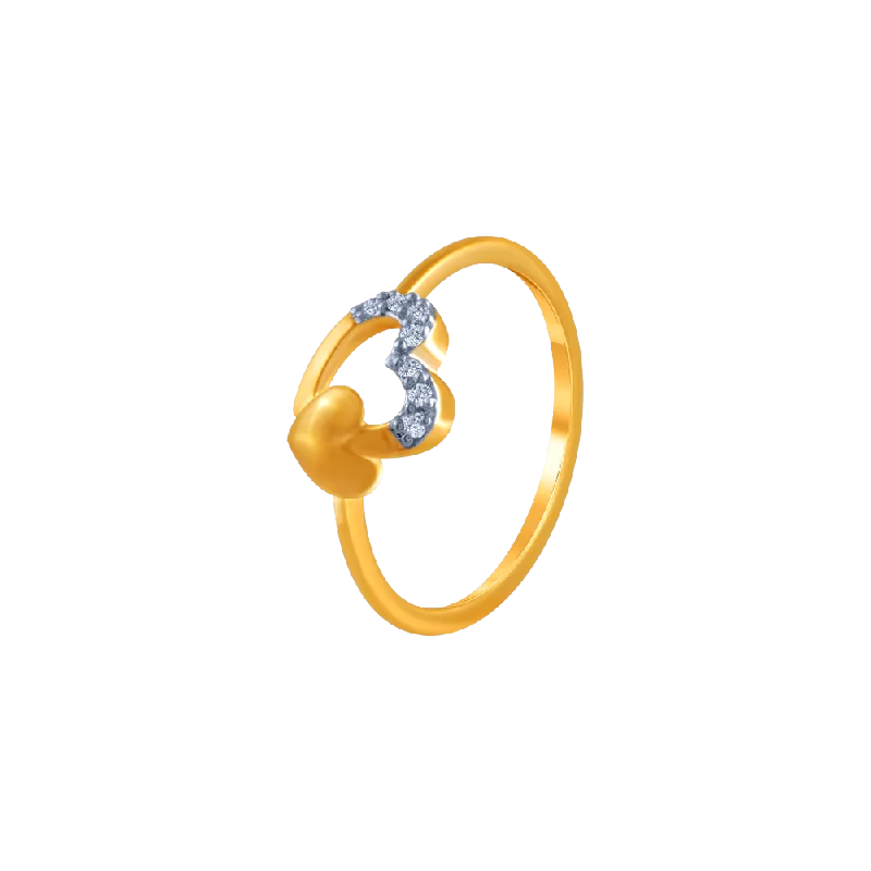 14k (585) Yellow Gold And Diamond Ring For Women