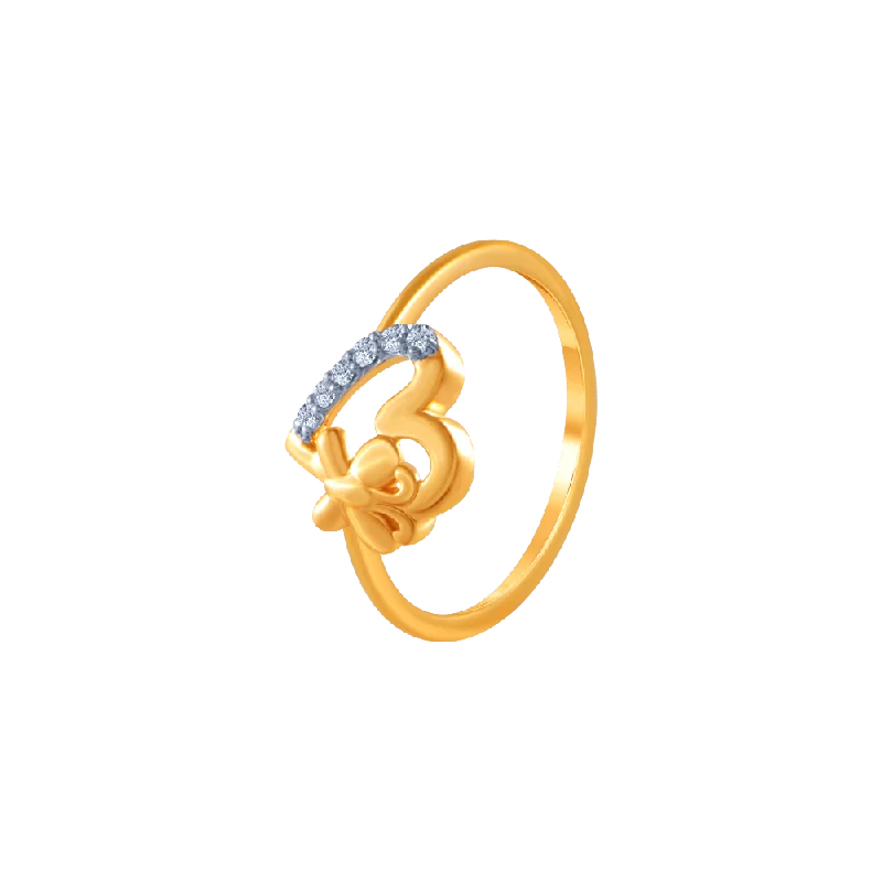 14k (585) Yellow Gold And Diamond Ring For Women