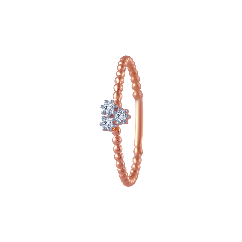 14KT (585) Rose Gold And Diamond Ring For Women