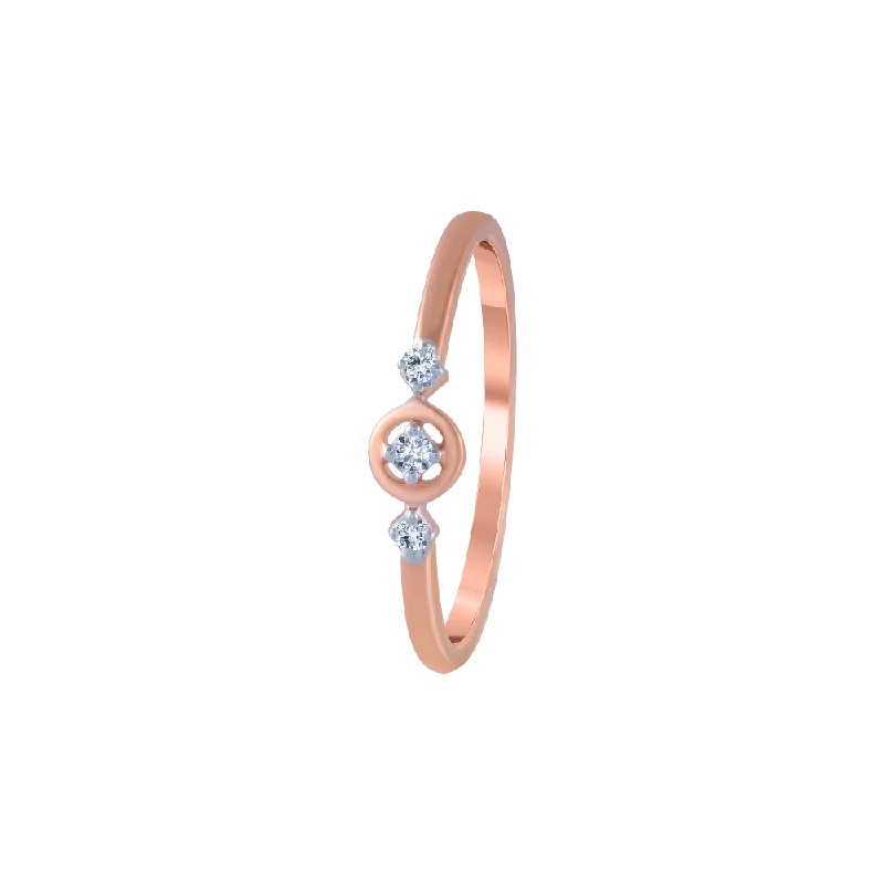 14KT (585) Rose Gold And Diamond Ring For Women