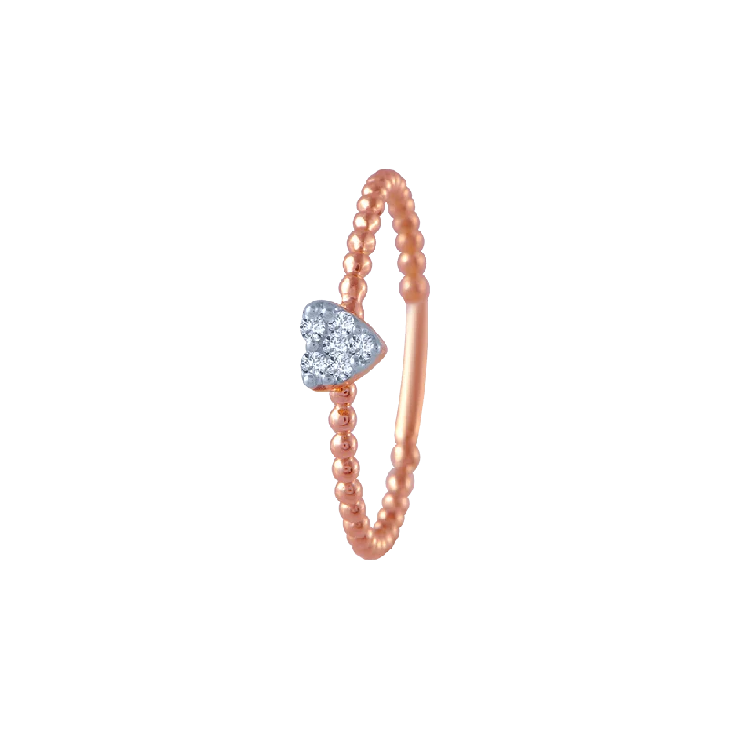 14KT (585) Rose Gold And Diamond Ring For Women