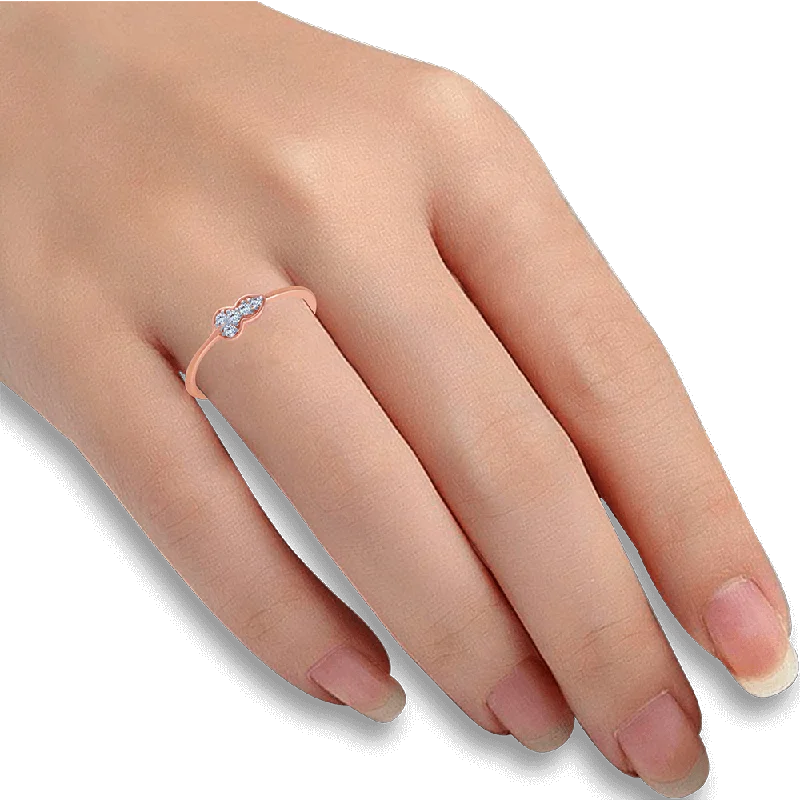 14KT (585) Rose Gold And Diamond Ring For Women