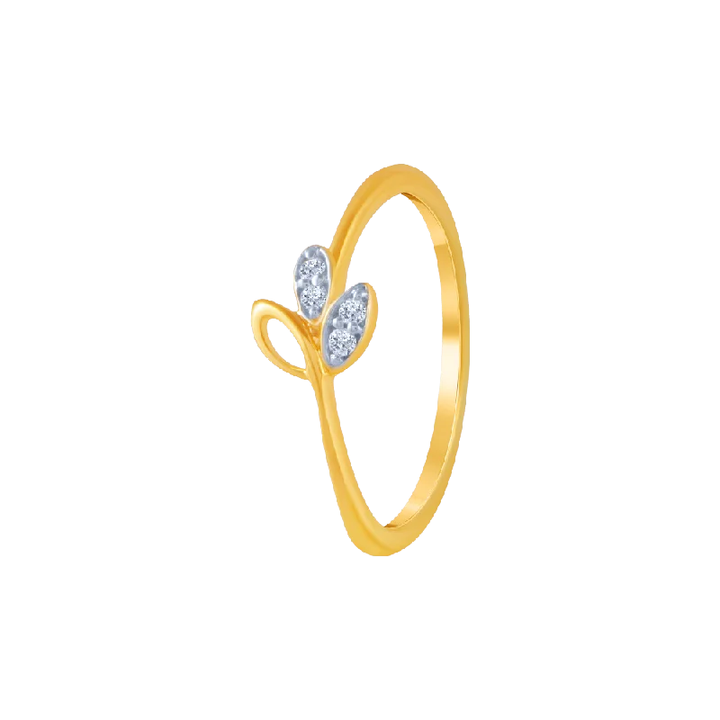 14KT (585) Yellow Gold And Diamond Ring For Women