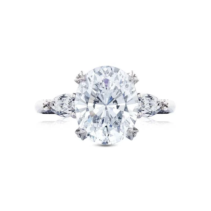 Tacori .84CTW Pear 3-Stone "Royal T" Semi Mounting in Platinum