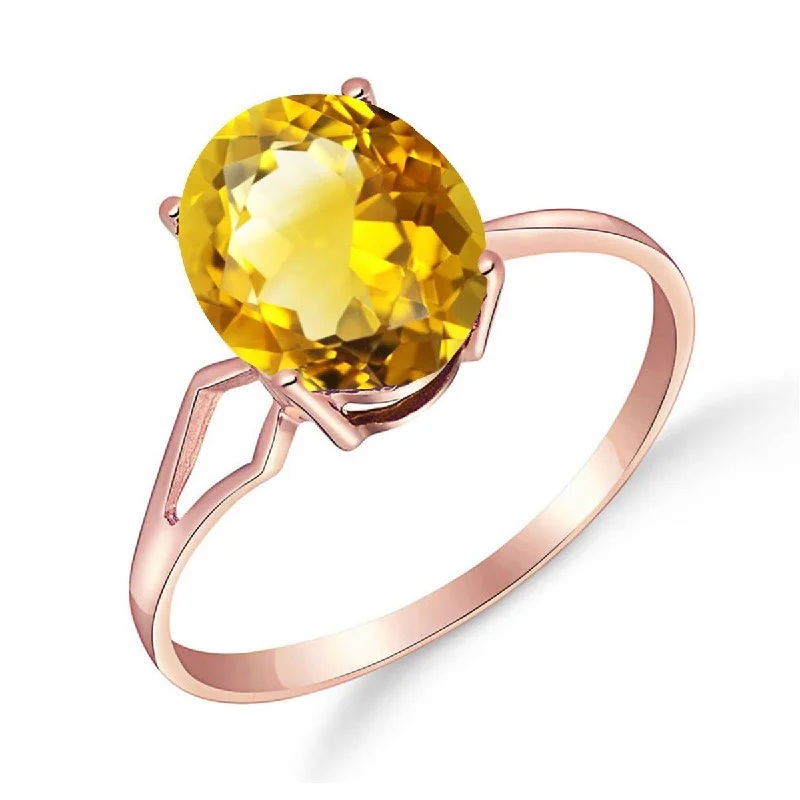 2.2 Carat 14K Solid Rose Gold Opulence Citrine Ring