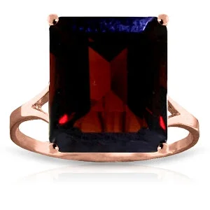 7 Carat 14K Solid Rose Gold Ring Natural Octagon Garnet