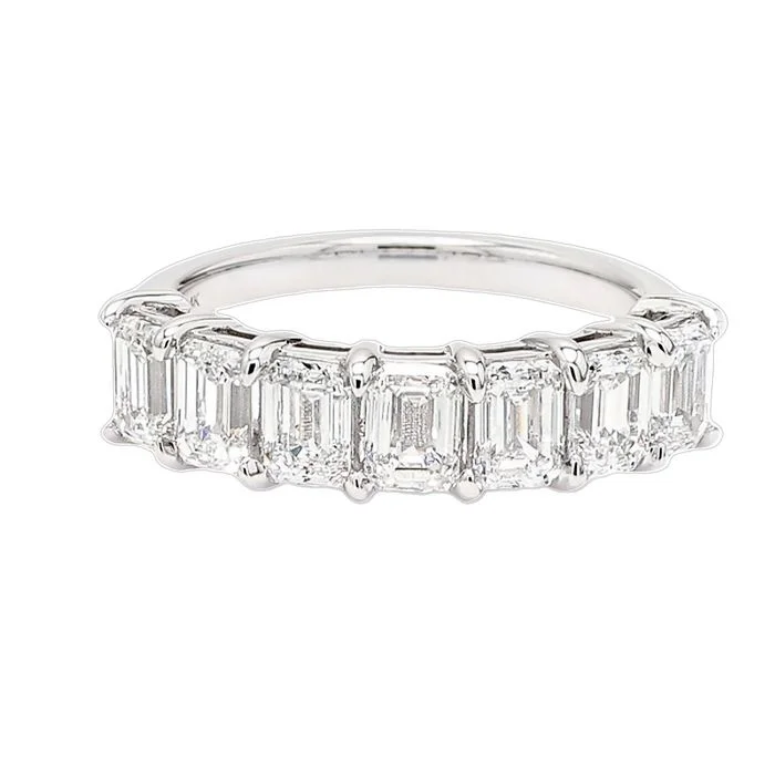 Mountz Collection Lab Grown Emerald Cut Diamond Band in 14K White Gold