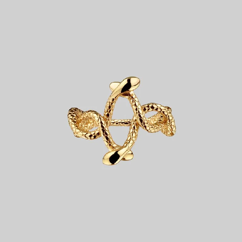 DECEIPT. Four Headed Snake Ring - Gold