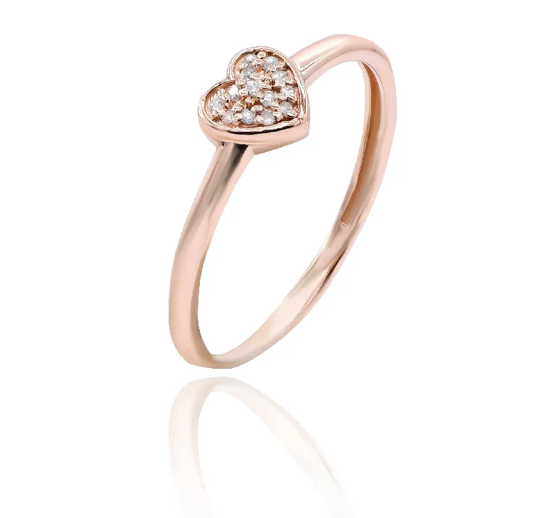 0.04ct Diamond Ring set in 14KT Rose Gold / R09932A2