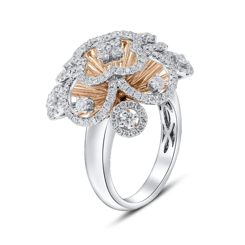 1.43ct Diamond Ring set in 14KT White and Rose Gold / RB464A