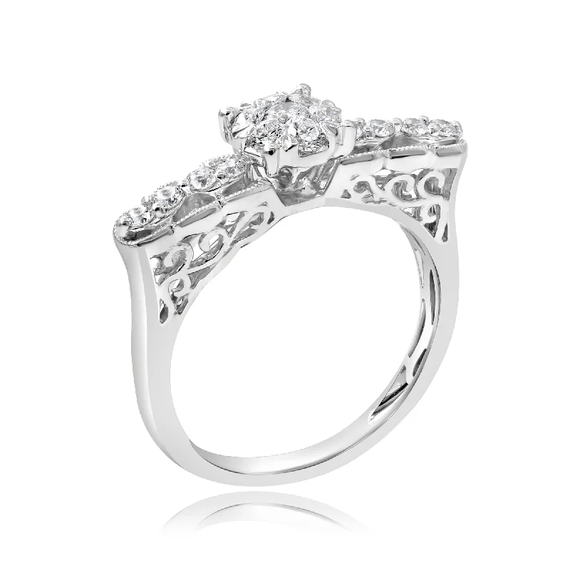 0.51ct Diamond Ring set in 18KT White Gold / RK3418-01