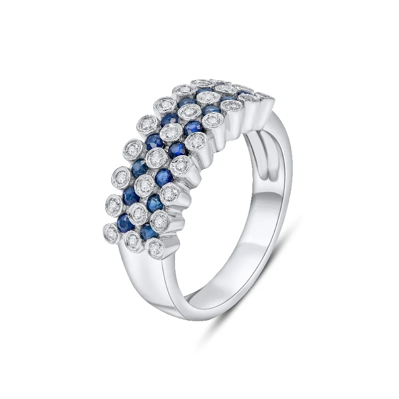 0.33ct Diamond and  0.67ct Sapphire Ring set in 14KT White Gold / SR12934