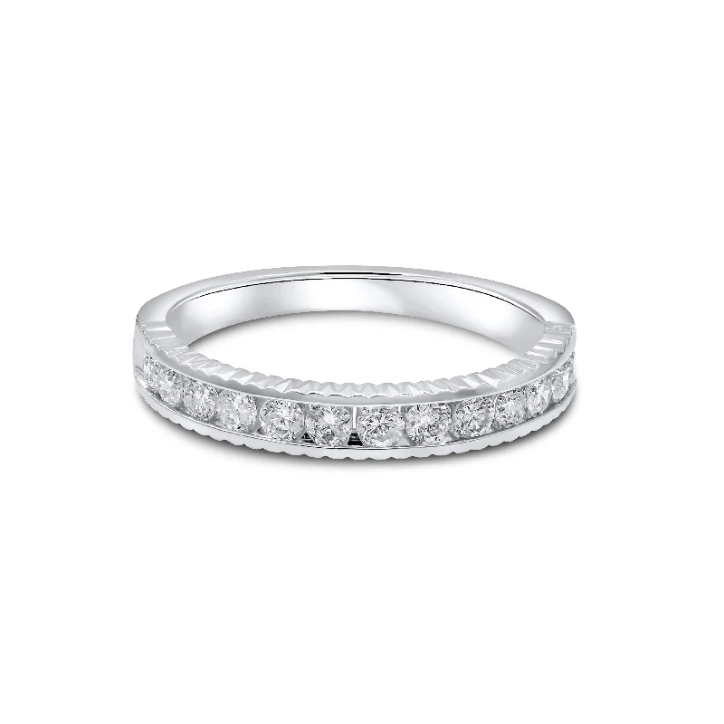 0.50ct Diamond Band Ring set in 14KT White Gold / UFOH3675