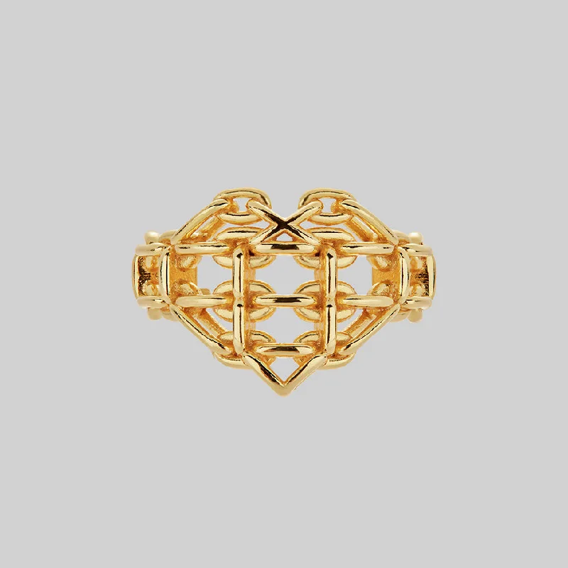 The Supreme Heart Chain Ring - Gold