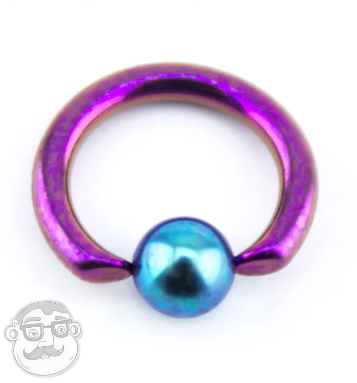 14G Pink & Teal Niobium Captive Ring