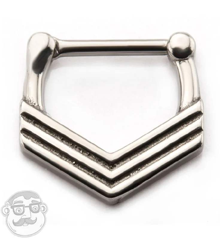 16G Chevron Stainless Steel Septum Clicker