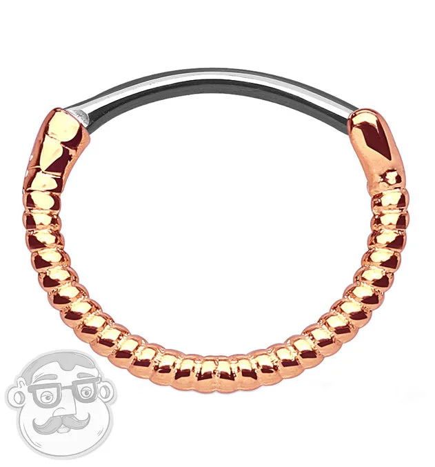 16G Rose Gold Thread Brass Septum Clicker