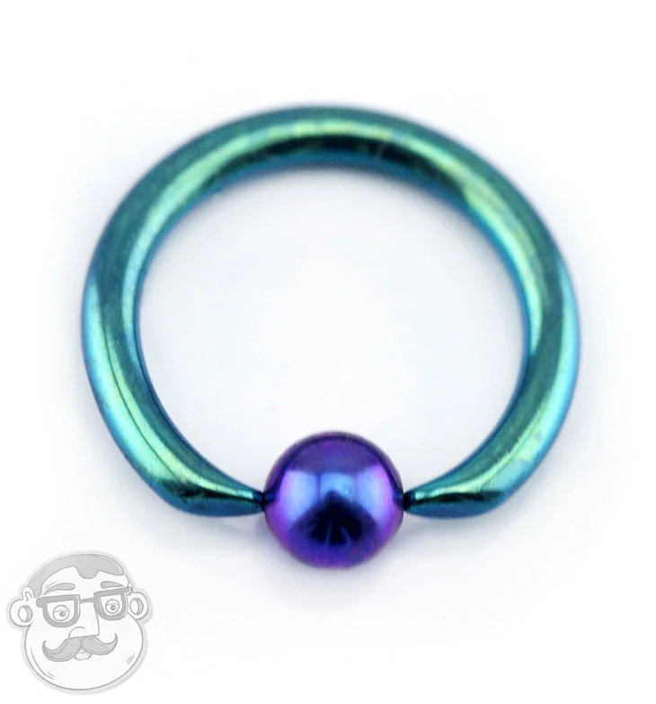 Teal & Blurple Niobium Captive Ring