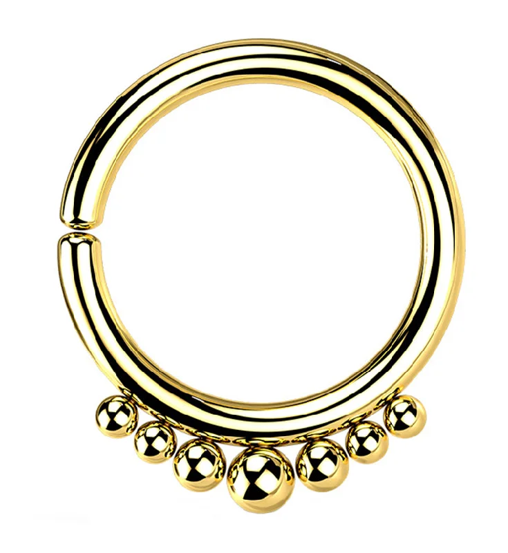 Gold PVD Beaded Annealed Seamless Hoop Ring