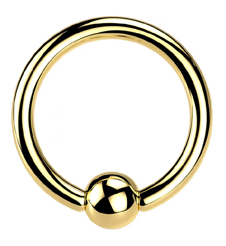 Gold PVD Titanium Captive Bead Ring