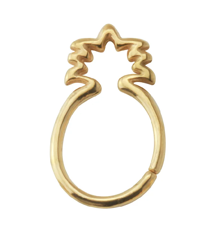 Golden Pineapple Seamless Hoop Ring