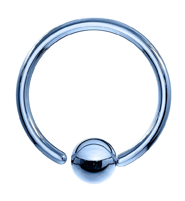 Light Blue PVD Fixed Ball Captive Ring