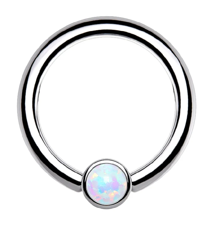 Opalite Titanium Captive Ring