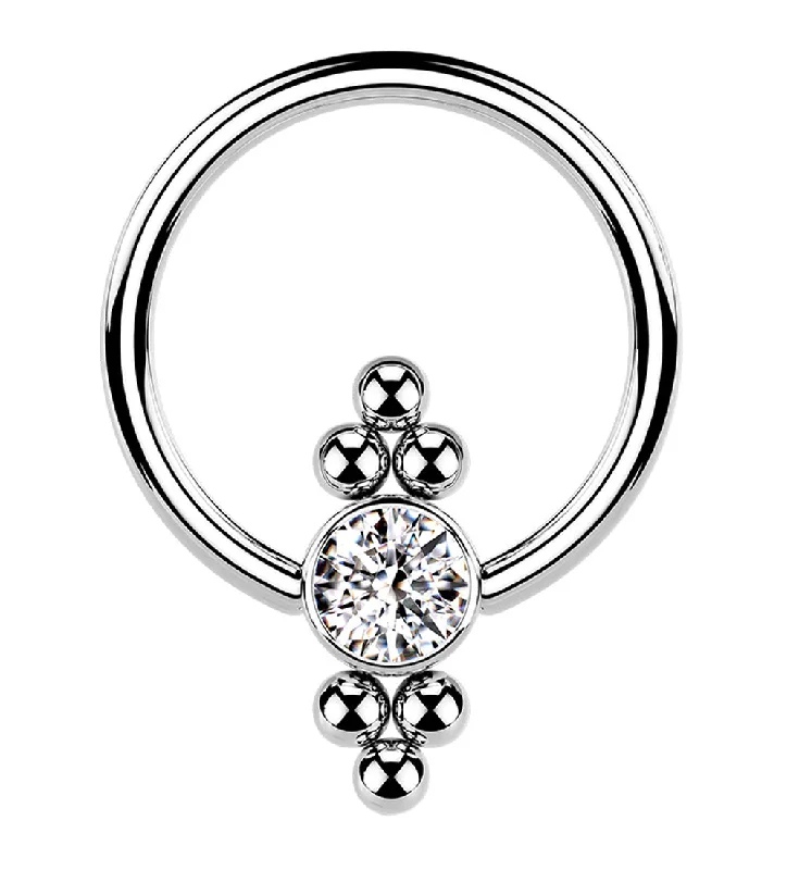 Ornate CZ Captive Ring