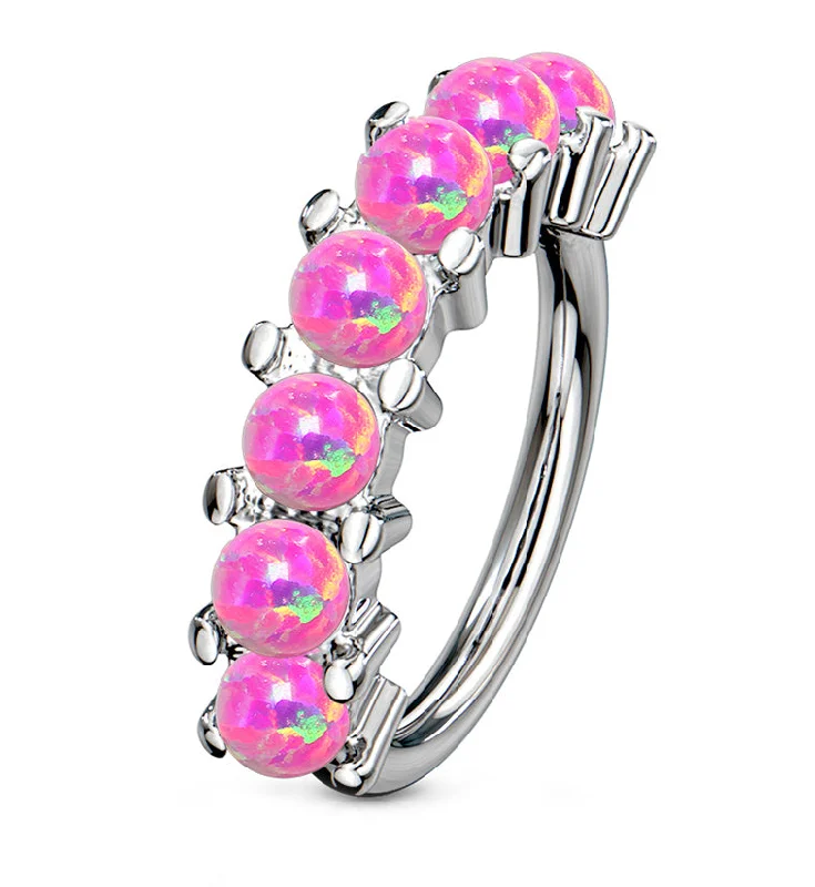 Pink Opal Septenary Seamless Ring