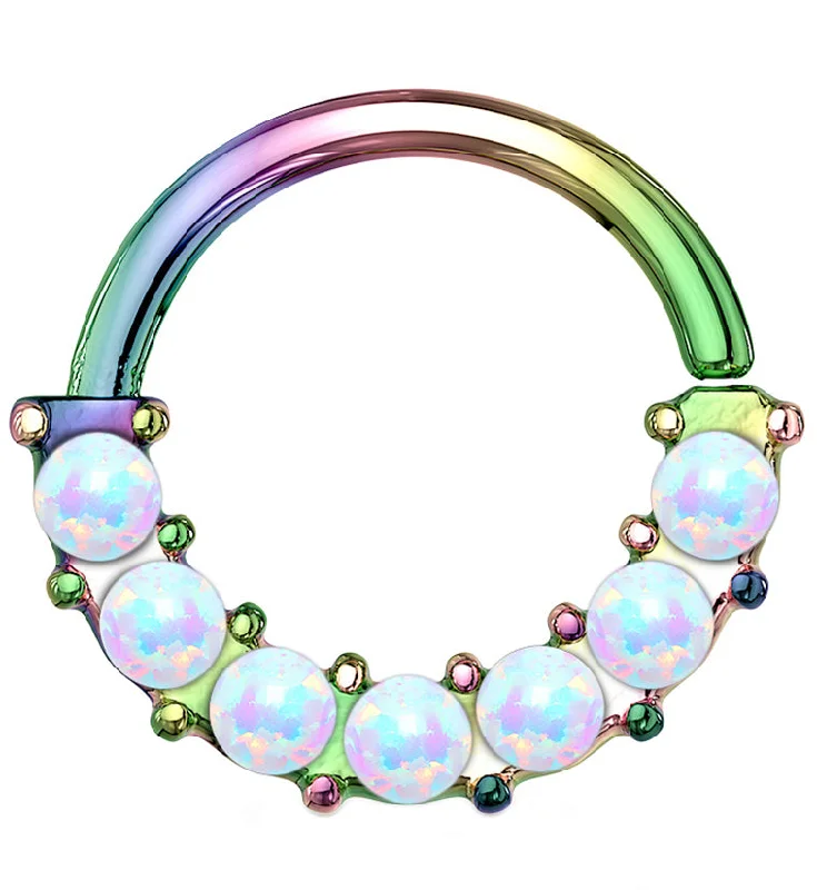 Rainbow PVD Opal Escent Seamless Ring