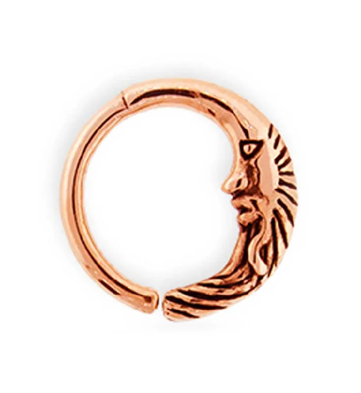 Rose Gold PVD Crescent Moon Seamless Ring