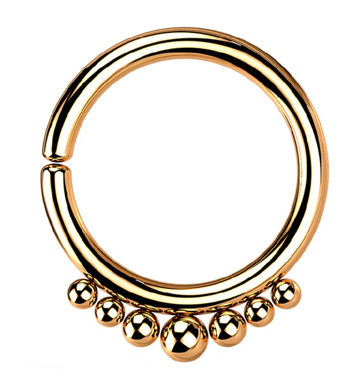 Rose Gold PVD Beaded Annealed Seamless Hoop Ring