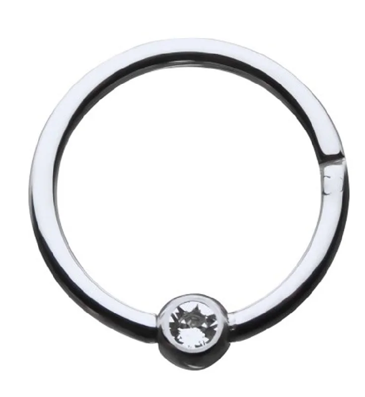 Titanium CZ Hinged Segment Captive Ring