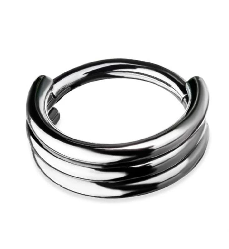 Triple Bar Titanium Hinged Segment Ring