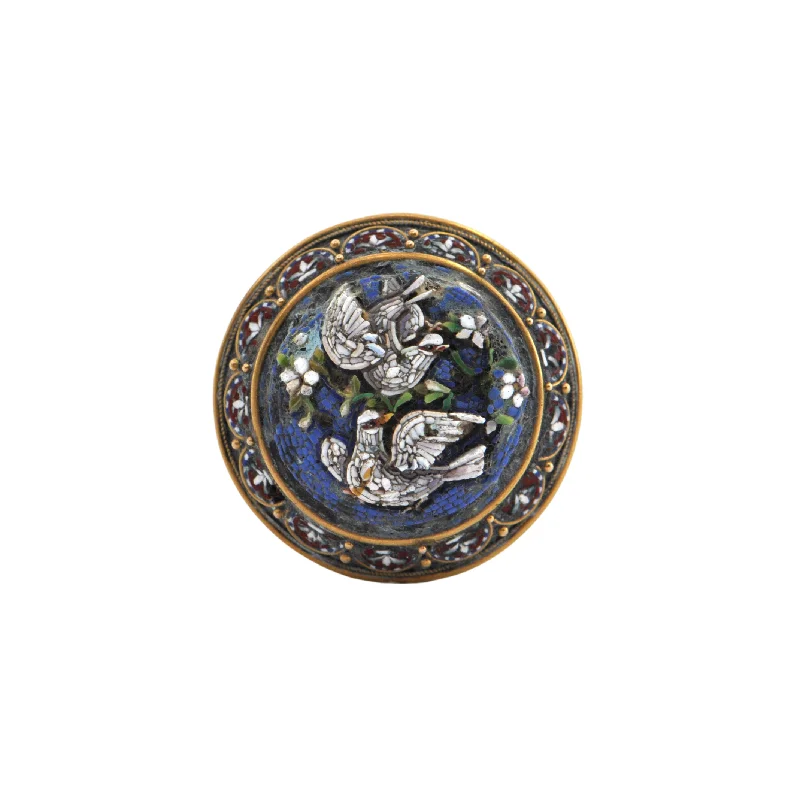 Antique Dove Micro-Mosaic Brooch