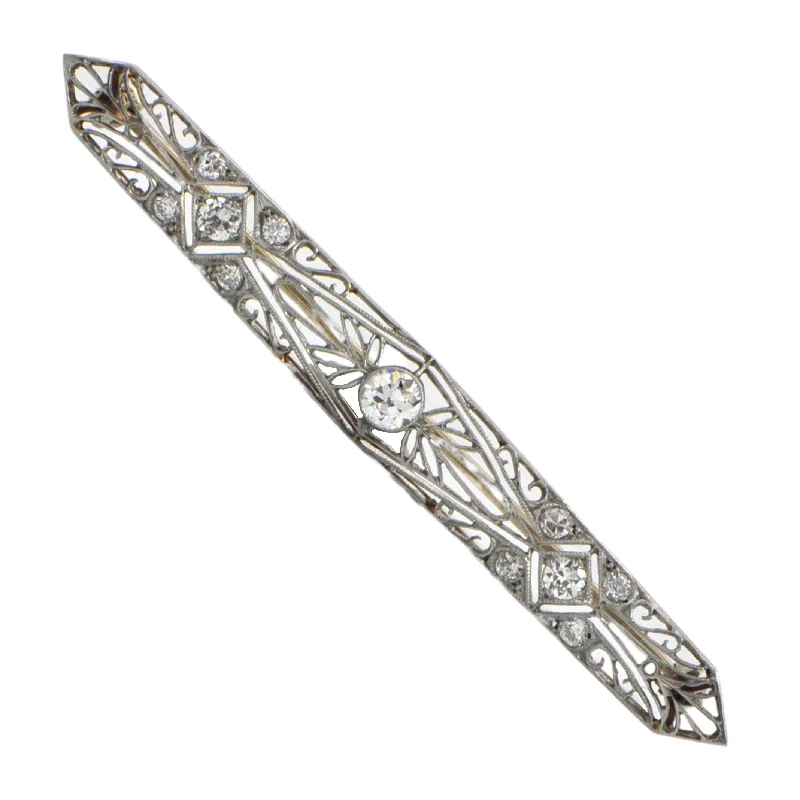 Edwardian 0.55CT Diamond and 18K Gold Bar Pin C.1910-1915