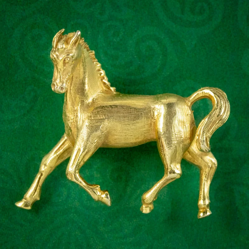 Vintage Horse Brooch 9ct Gold Dated 1989